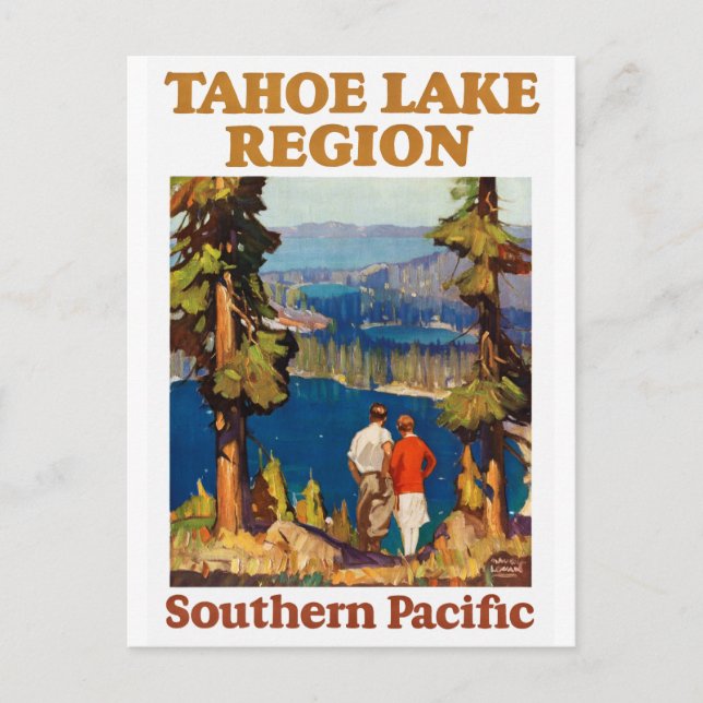 Postal Restauración de Tahoe USA Vintage Travel Poster (Anverso)