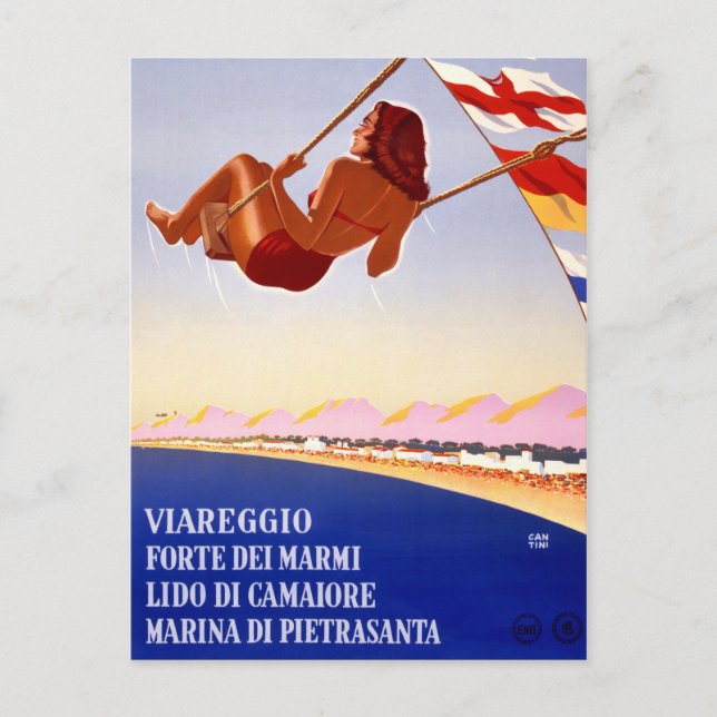Postal Restauración de Viareggio Italia Poster de Viajes  (Anverso)