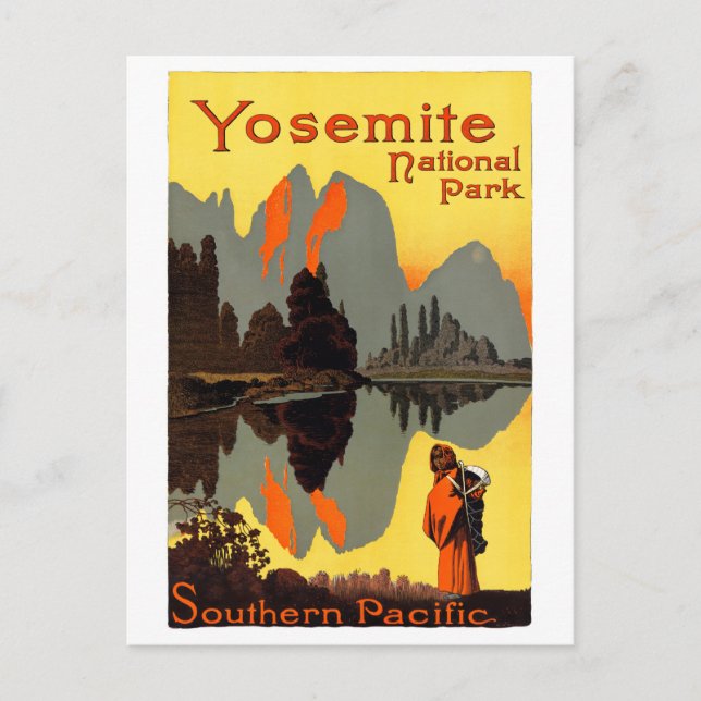 Postal Restauración de Yosemite USA Vintage Travel Poster (Anverso)
