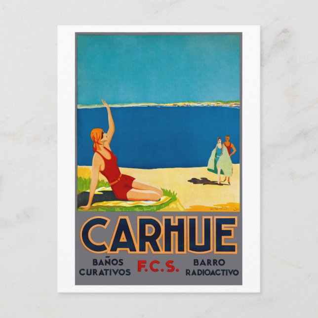 Postal Restauración del Poster de Viajes de Carhue Argent (Anverso)