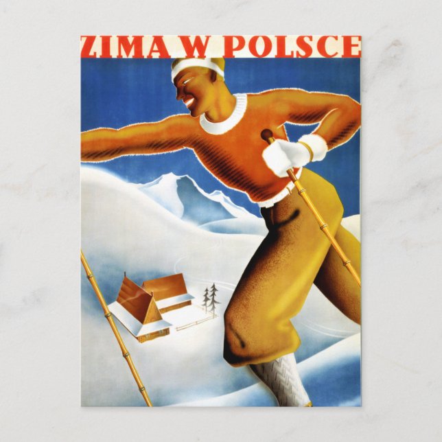 Postal Restauración del Poster de viajes de la época de e (Anverso)