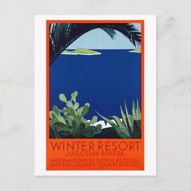 Postal Restauración del Poster de viajes de la época de P (Anverso)