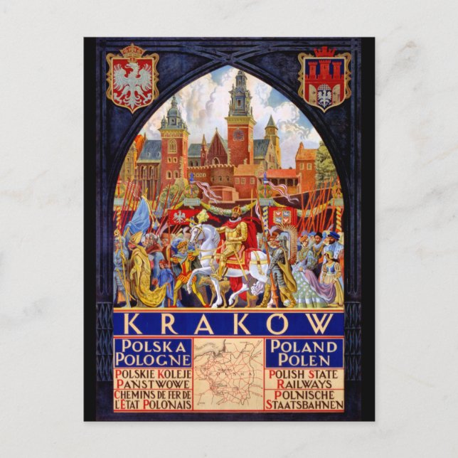 Postal Restauración del Poster de viajes de la vieja ciud (Anverso)