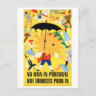 Postal Restauración del Poster de Viajes de Portugal Vint