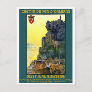 Postal Restauración del Poster de viajes Rocamadour Vinta