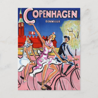 Postal Restauración del Poster de Viajes Vintage de Copen