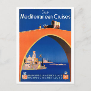 Postal Restauración del Poster de Viajes Vintage de Hambu