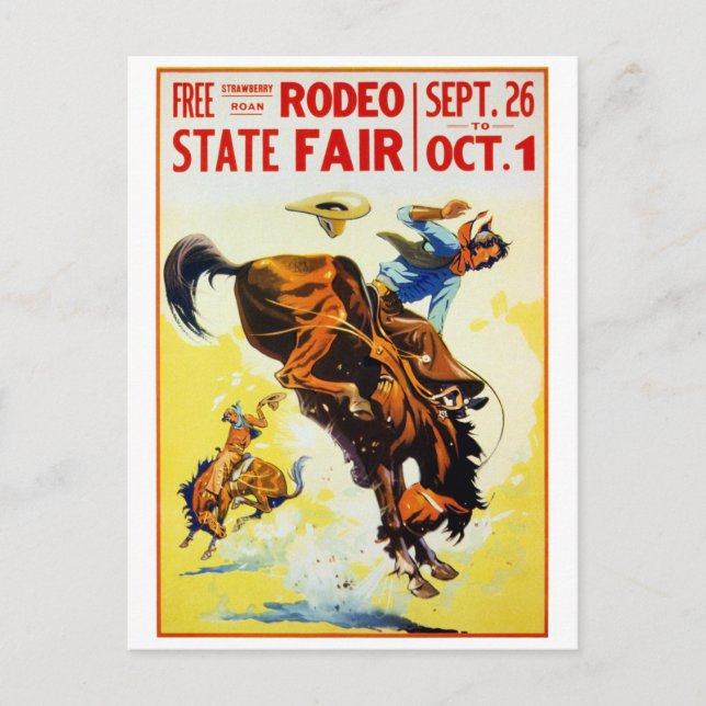 Postal Restauración del Poster Rodeo de la Vieja década d (Anverso)