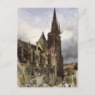 Postal Restaurando la Iglesia Abacial de St. Denis en 183