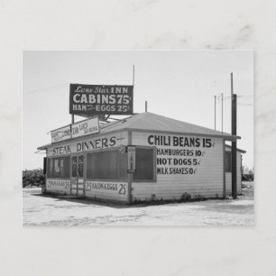 Postal Restaurante al lado de la carretera, 1939