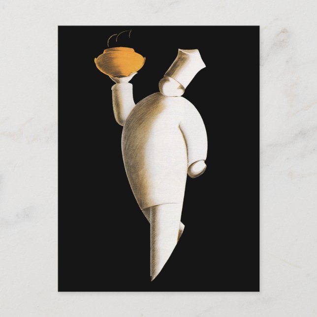 Postal Restaurante Art Deco Chef, Viñetas (Anverso)