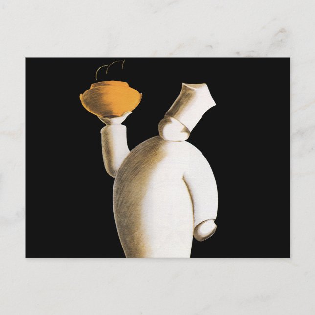 Postal Restaurante Art Deco Chef, Viñetas (Anverso)