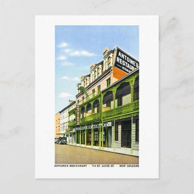 Postal Restaurante de Antoine, Nueva Orleans, LA (Anverso)