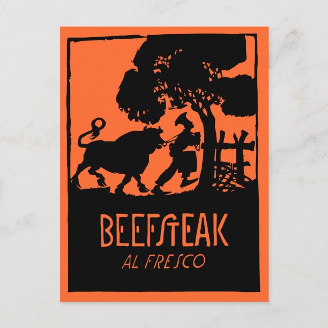 Postal Restaurante de cocina de arte retro (Anverso)