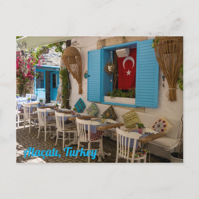 Postal Restaurante en Alaçatı, Turquía (Anverso)