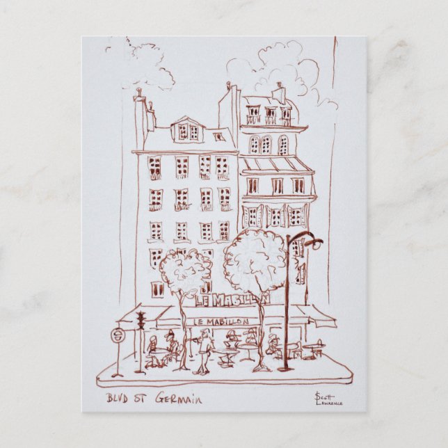 Postal Restaurante en Boulevard | Saint-Germain, París (Anverso)