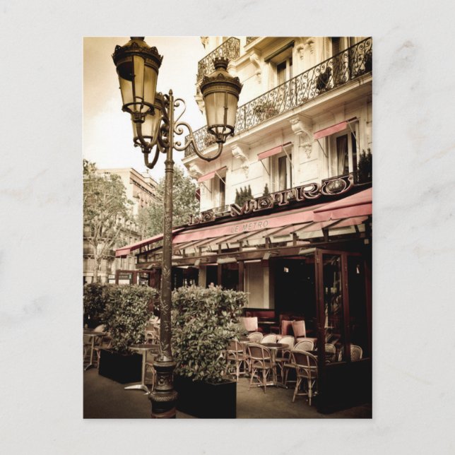Postal Restaurante en la calle, París, Francia (Anverso)