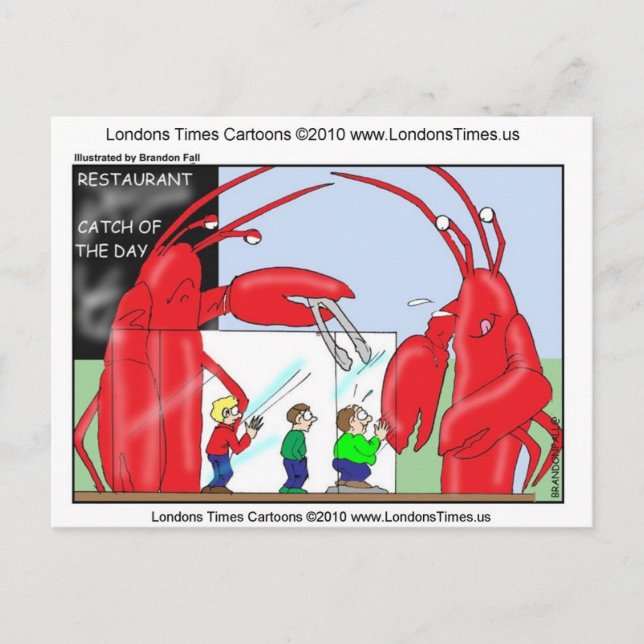 Postal Restaurante Lobster Funny Tees Mugs & Gifts (Anverso)