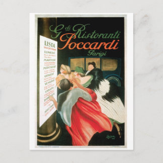 Postal Restaurantes franceses Vintage Food and Art