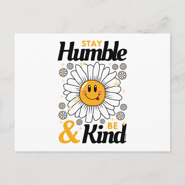 Postal Reste humble et sois gentil - Noir (Anverso)