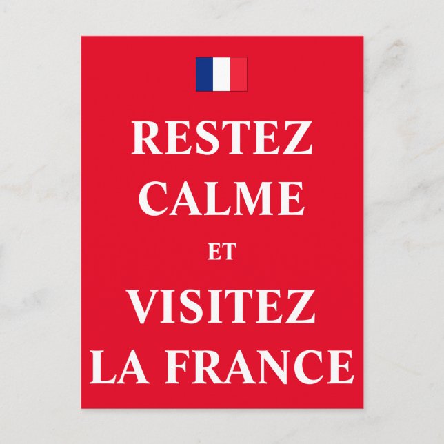 Postal Restez calme et visitez la France (Anverso)