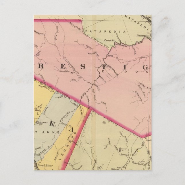 Postal Restigouche, condados de Madawaska, NB (Anverso)