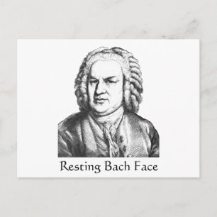 Postal Resting Bach Face Classical Music Composer