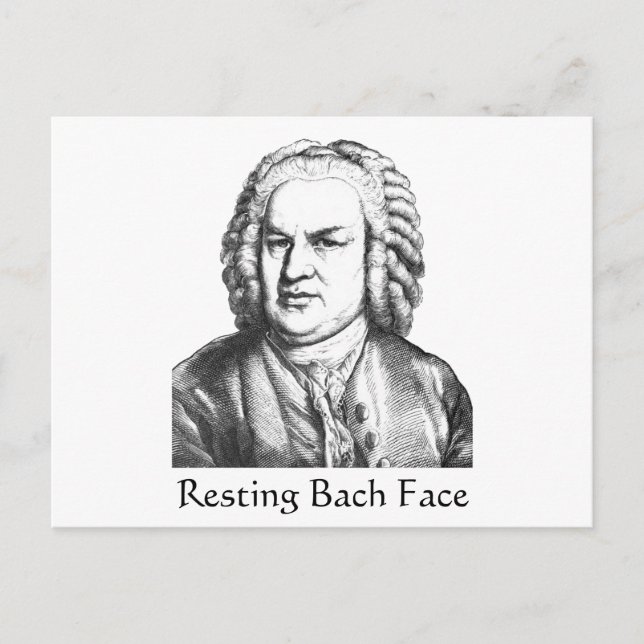 Postal Resting Bach Face Classical Music Composer (Anverso)