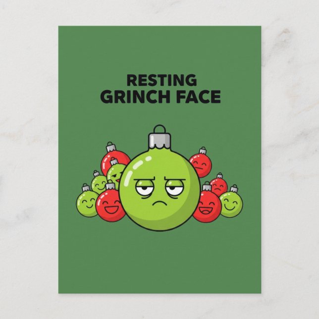 Postal Resting Grinch Face Christmas Ornament (Anverso)