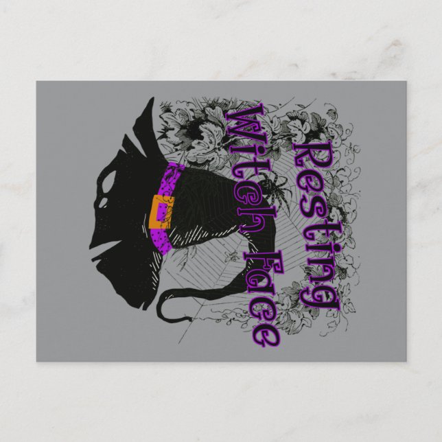 Postal Resting Witch Face - Halloween Spider Web (Anverso)