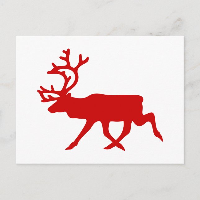 Postal Resto Rojo / Silhouette Caribou (Anverso)