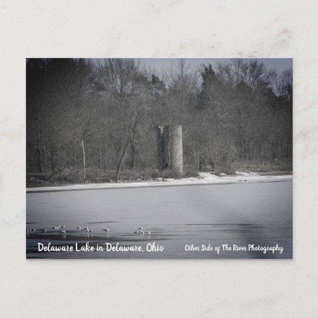 Postal Restos de un viejo silo en el lago Delaware (Anverso)