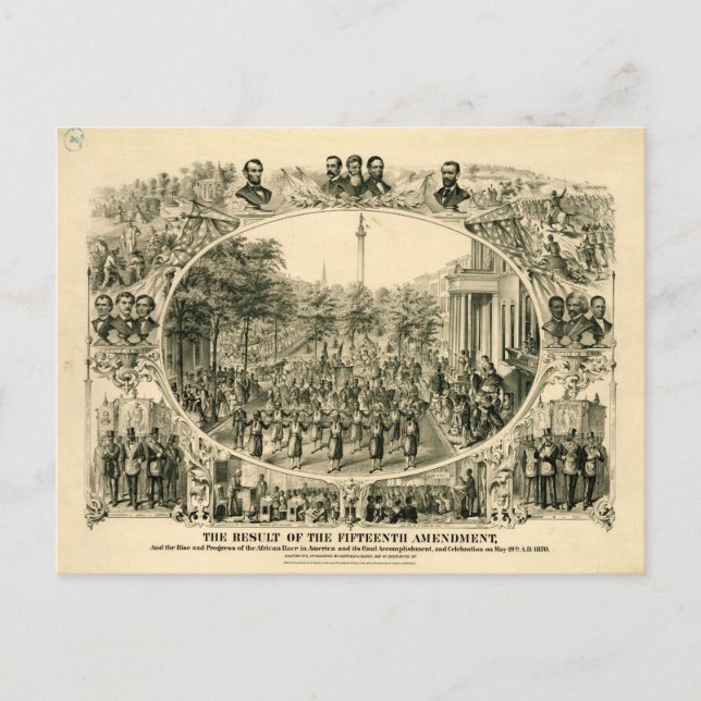 Postal Resultado de la Decimoquinta Enmienda (1870) (Anverso)