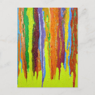 Postal Resumen Art rainbow stripes de pintura goteo