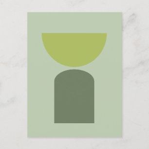 Postal Resumen Arte moderno Formas geométricas Sage Green