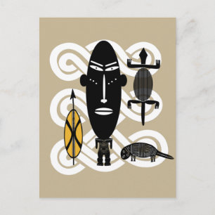 Postal Resumen arte tribal africano