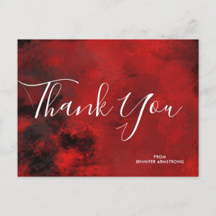 Postal Resumen artístico moderno negro y rojo gracias