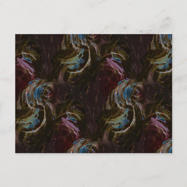 Postal Resumen atómico retro negro (Anverso)