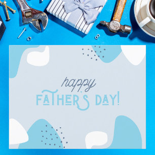 Postal Resumen azul moderno feliz día del padre