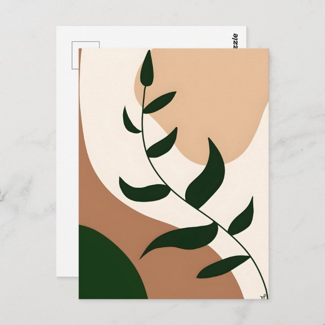 Postal Resumen Boho y arte de video moderno Impreso 2026 (Anverso / Reverso)