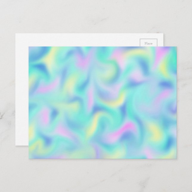 Postal Resumen Bonito Pastel Swirls (Anverso / Reverso)