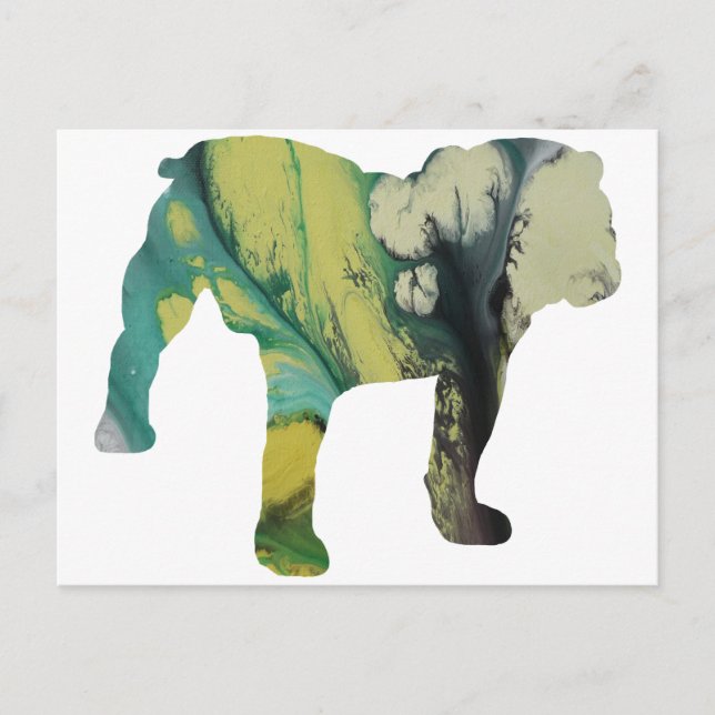 Postal Resumen bulldog Silhouette (Anverso)