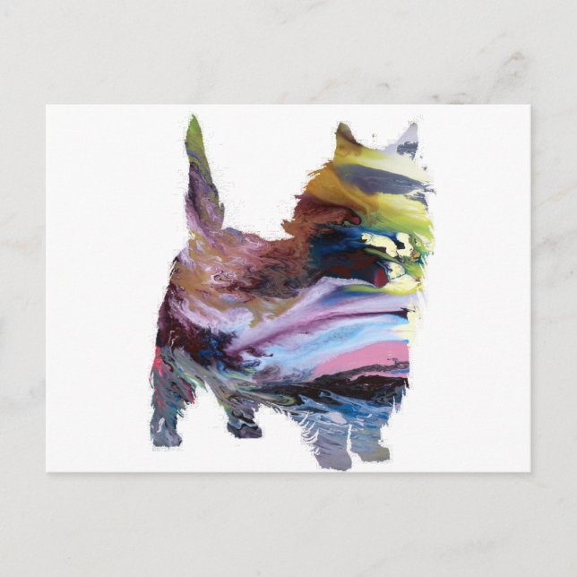 Postal Resumen Caim terrier Silhouette (Anverso)