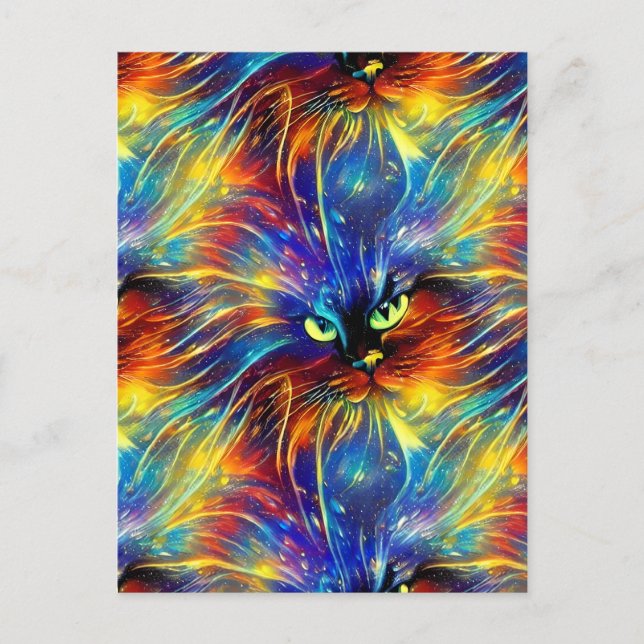 Postal Resumen Cohesivo Exquisito Gato Enciende Sin Perju (Anverso)