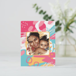 Postal Resumen colorido de la foto personalizada