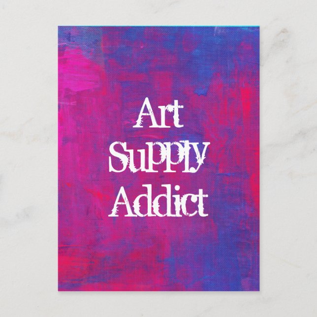 Postal Resumen De Antecedentes De Art Supply Addict. (Anverso)