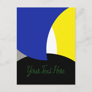 Postal Resumen de arte amarillo azul