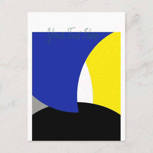 Postal Resumen de arte amarillo azul (Anverso)