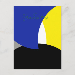 Postal Resumen de arte amarillo azul
