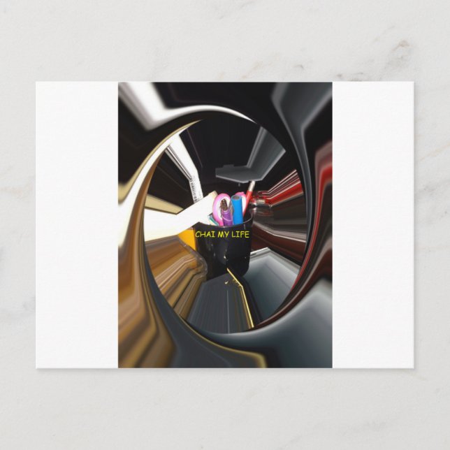 Postal Resumen de arte estacional de oficina de té de por (Anverso)